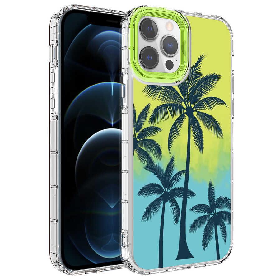 Apple iPhone 14 Pro Max Kılıf Kamera Korumalı Renkli Desenli Sert Silikon Zore Korn Kapak