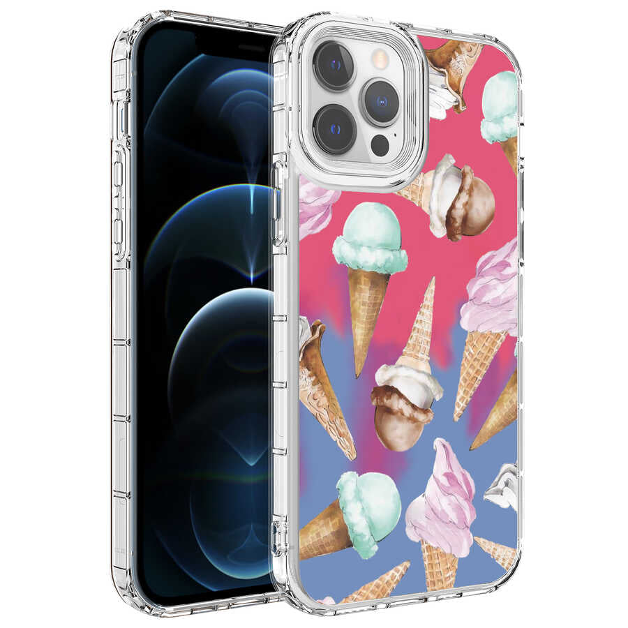 Apple iPhone 14 Pro Max Kılıf Kamera Korumalı Renkli Desenli Sert Silikon Zore Korn Kapak