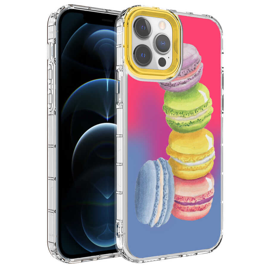 Apple iPhone 14 Pro Max Kılıf Kamera Korumalı Renkli Desenli Sert Silikon Zore Korn Kapak