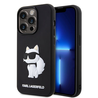 iPhone 14 Pro Max Kılıf Karl Lagerfeld 3D Rubber Choupette Dizayn Kapak