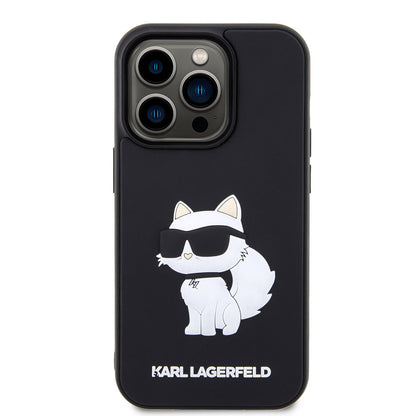 iPhone 14 Pro Max Kılıf Karl Lagerfeld 3D Rubber Choupette Dizayn Kapak