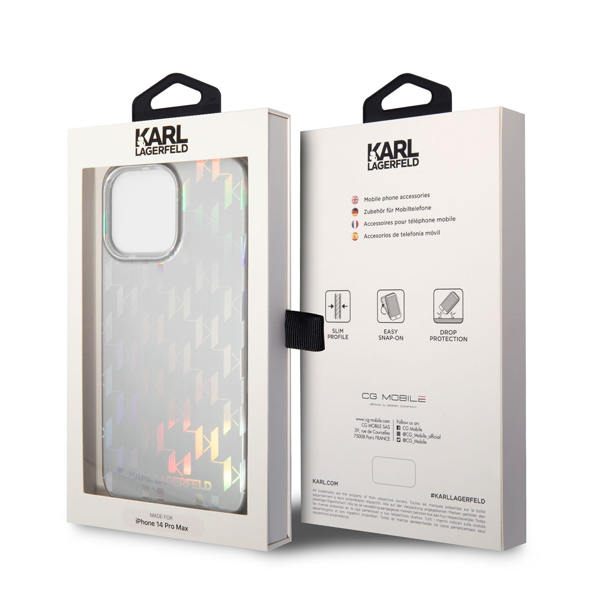 iPhone 14 Pro Max Kılıf Karl Lagerfeld Hologram Dizayn Kapak