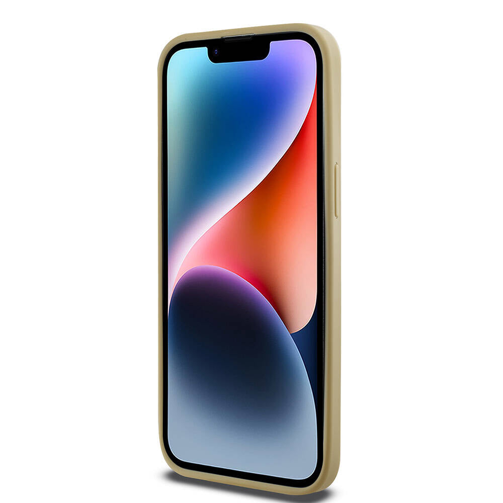 iPhone 14 Pro Max Kılıf Karl Lagerfeld Orjinal Lisanslı 3D KL Yazılı Tüylü Arka Yüzey Saffiano Rhinestones Kapak