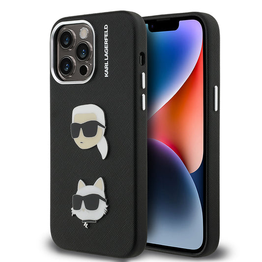 iPhone 14 Pro Max Kılıf Karl Lagerfeld Orjinal Lisanslı K&C Heads Pin Kapak