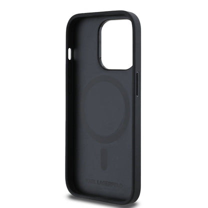 iPhone 14 Pro Max Kılıf Karl Lagerfeld Orjinal Lisanslı M-safe Şarj Özellikli KL Yazılı Hot Stamp Kapak