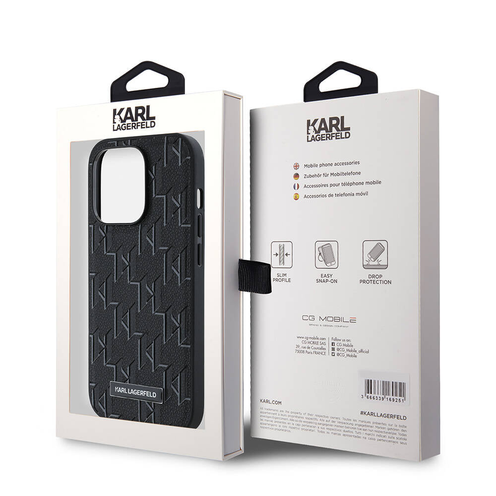 iPhone 14 Pro Max Kılıf Karl Lagerfeld Orjinal Lisanslı M-safe Şarj Özellikli KL Yazılı Hot Stamp Kapak