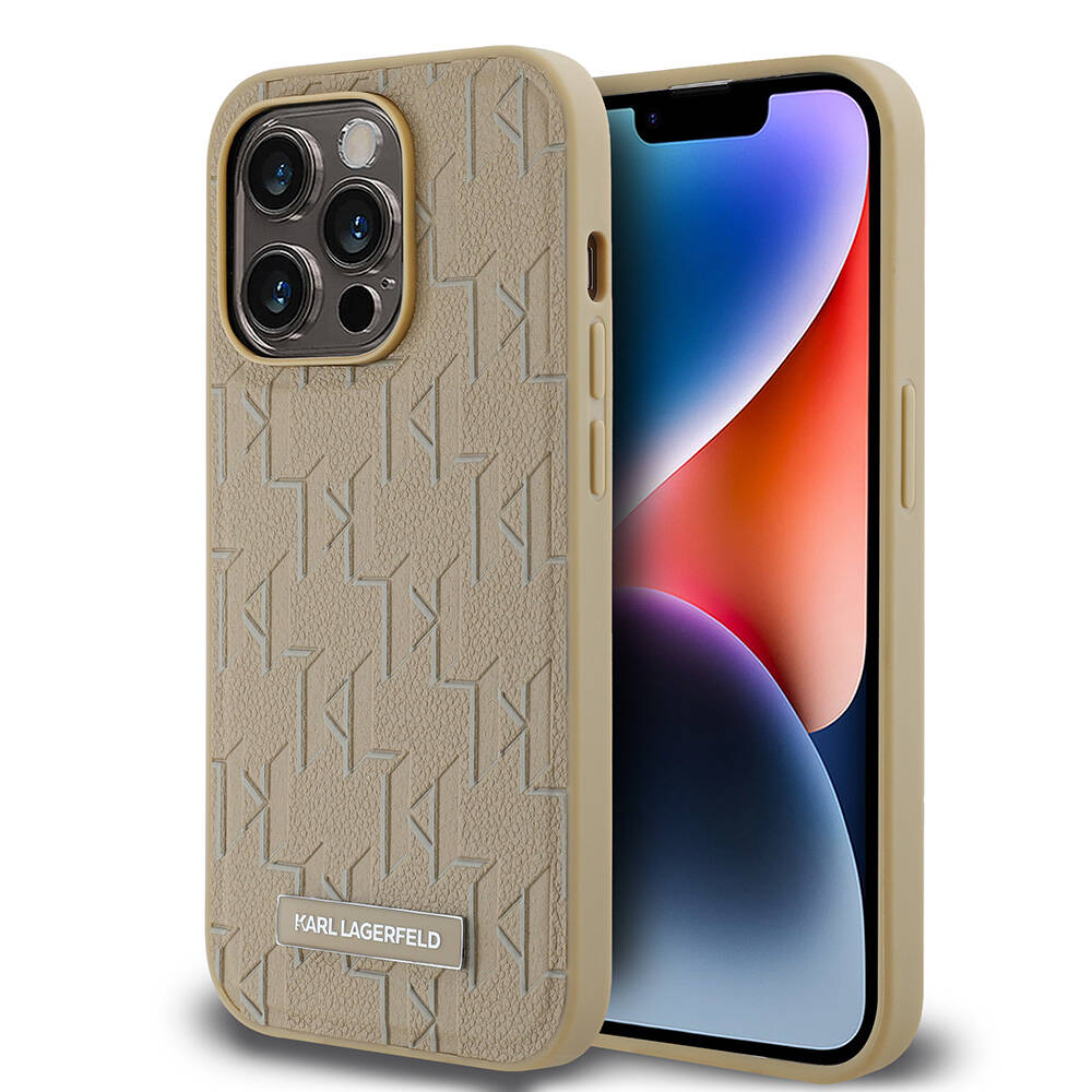 iPhone 14 Pro Max Kılıf Karl Lagerfeld Orjinal Lisanslı M-safe Şarj Özellikli KL Yazılı Hot Stamp Kapak