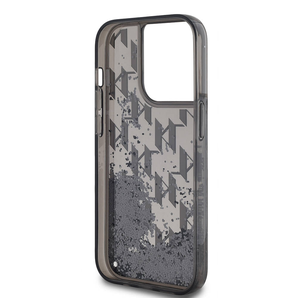 iPhone 14 Pro Max Kılıf Karl Lagerfeld Orjinal Lisanslı Simli KL Yazılı Monogram Gradıent Kapak