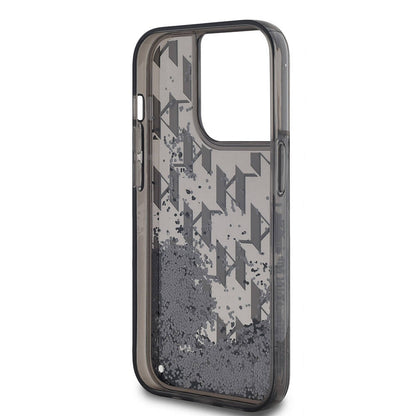 iPhone 14 Pro Max Kılıf Karl Lagerfeld Orjinal Lisanslı Simli KL Yazılı Monogram Gradıent Kapak