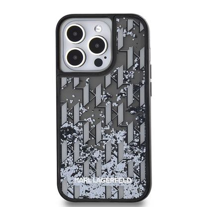 iPhone 14 Pro Max Kılıf Karl Lagerfeld Orjinal Lisanslı Simli KL Yazılı Monogram Gradıent Kapak