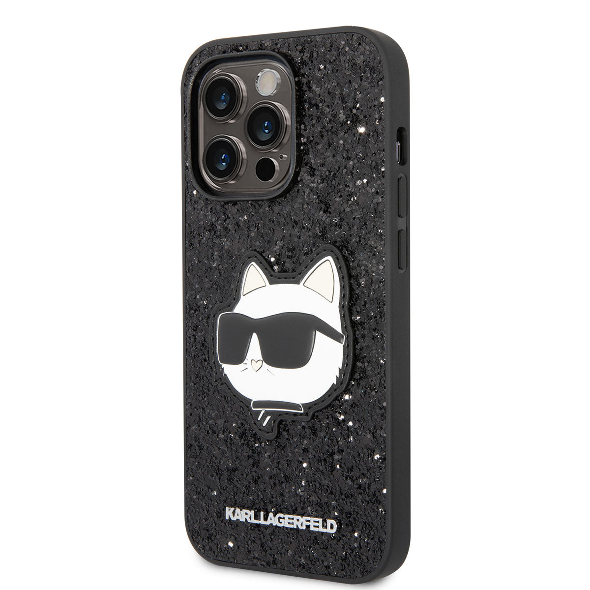iPhone 14 Pro Max Kılıf Karl Lagerfeld Parlak Taşlı Choupette Dizayn Kapak