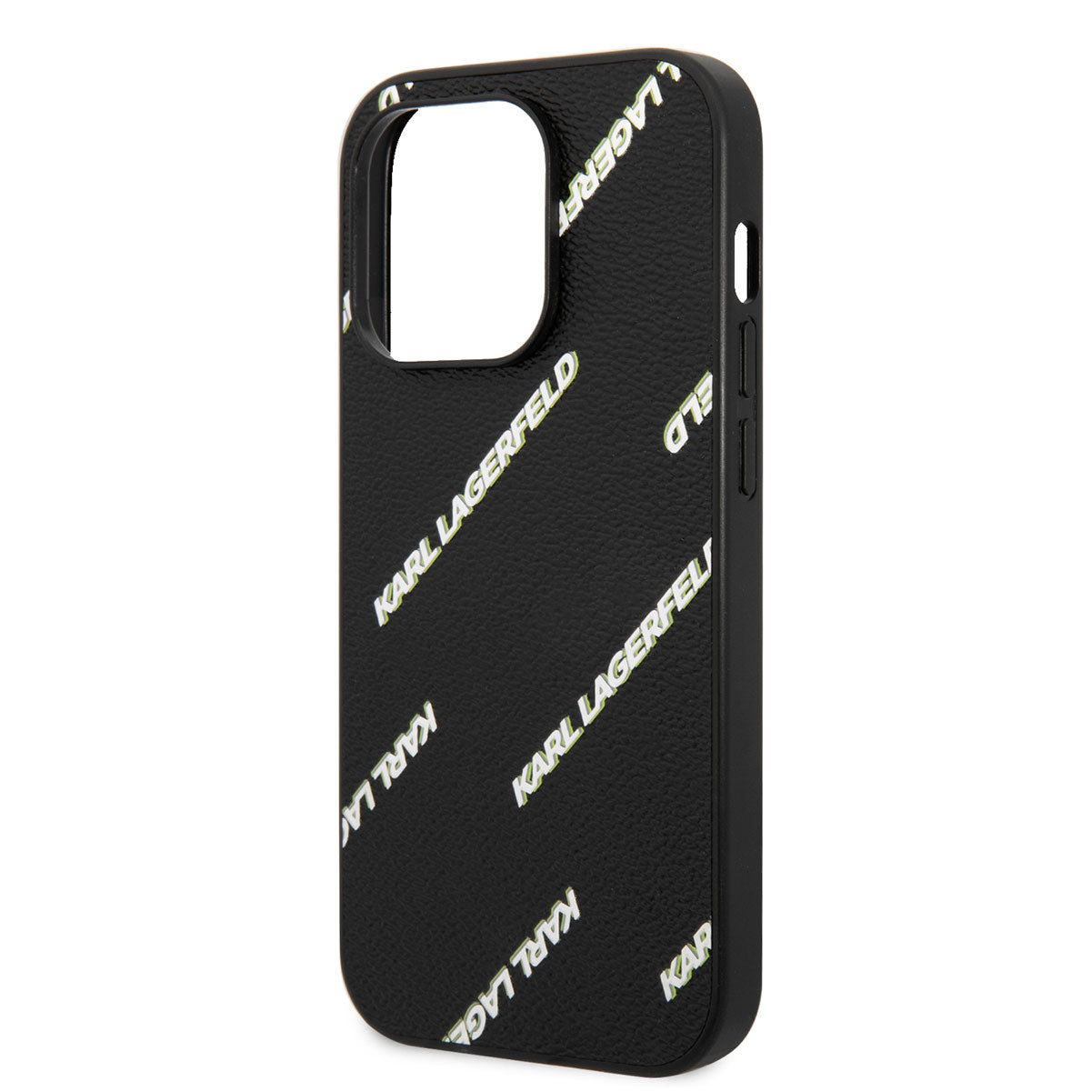 iPhone 14 Pro Max Kılıf Karl Lagerfeld PU Suni Deri Logolu Dizayn Kapak