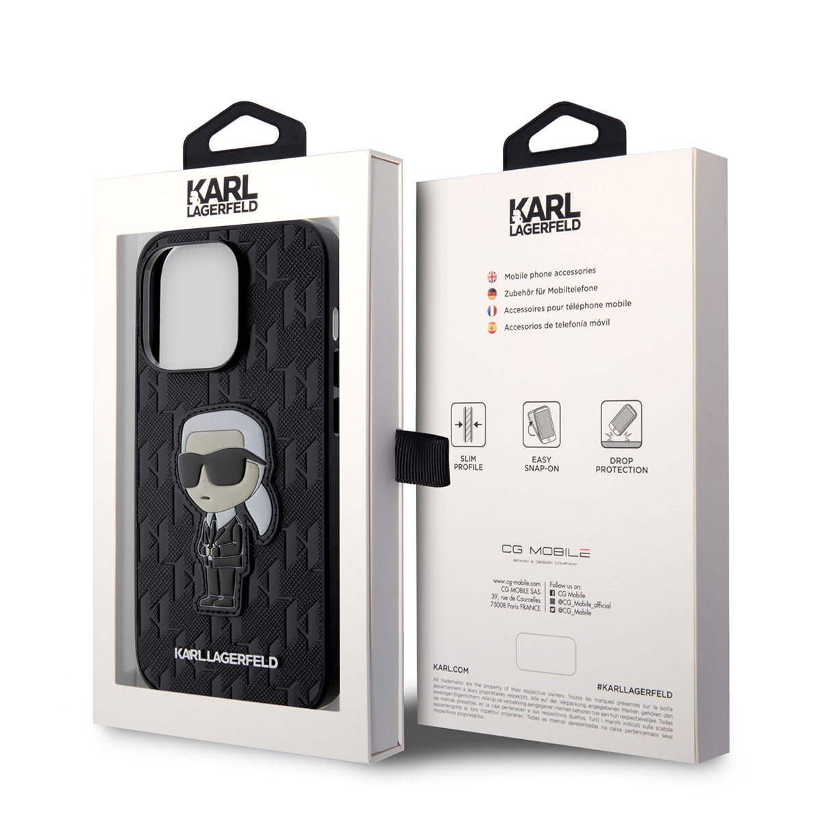 iPhone 14 Pro Max Kılıf Karl Lagerfeld Saffiano Deri Karl Dizayn Kapak