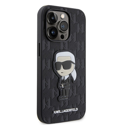 iPhone 14 Pro Max Kılıf Karl Lagerfeld Saffiano Deri Karl Dizayn Kapak