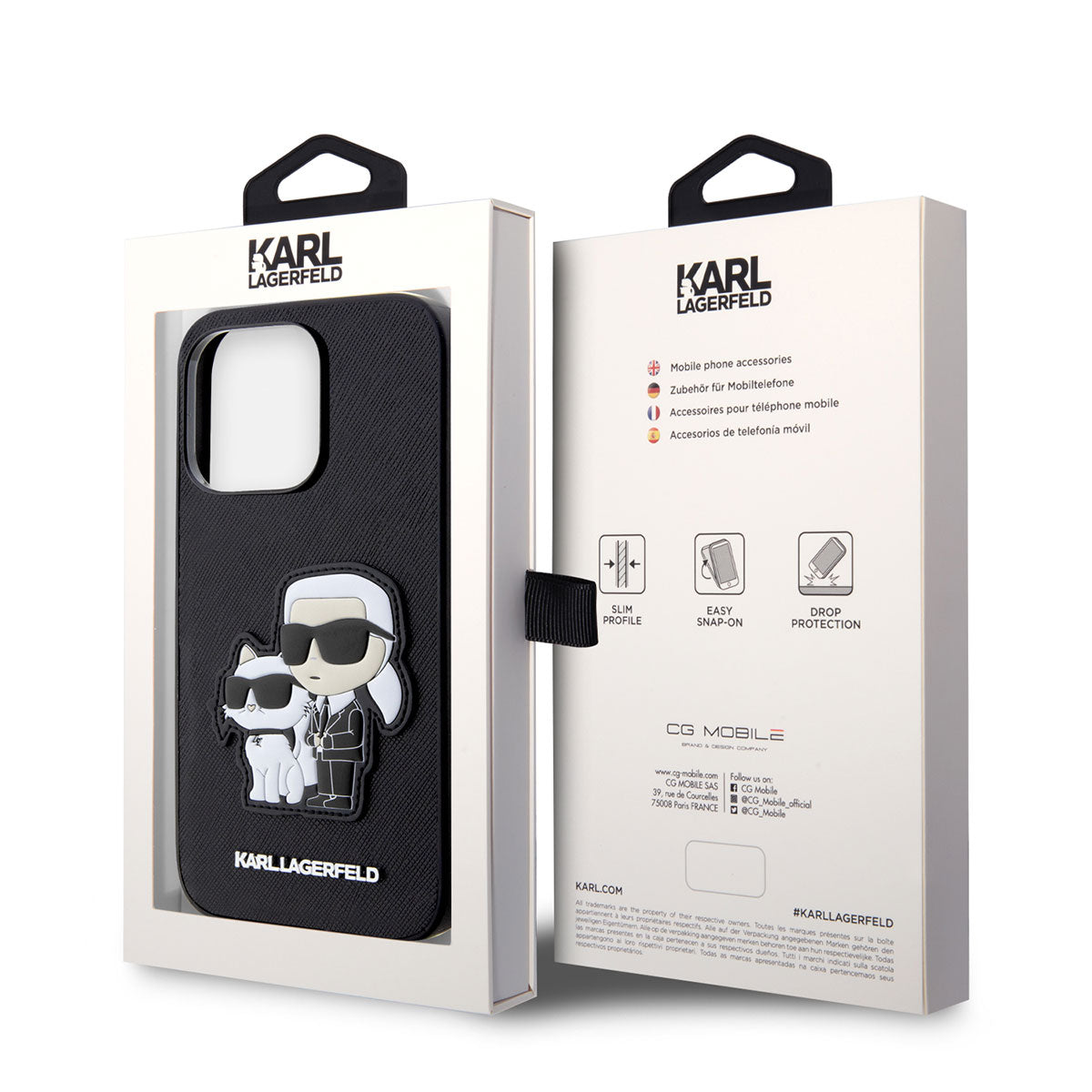 iPhone 14 Pro Max Kılıf Karl Lagerfeld Saffiano Deri K&C Dizayn Kapak