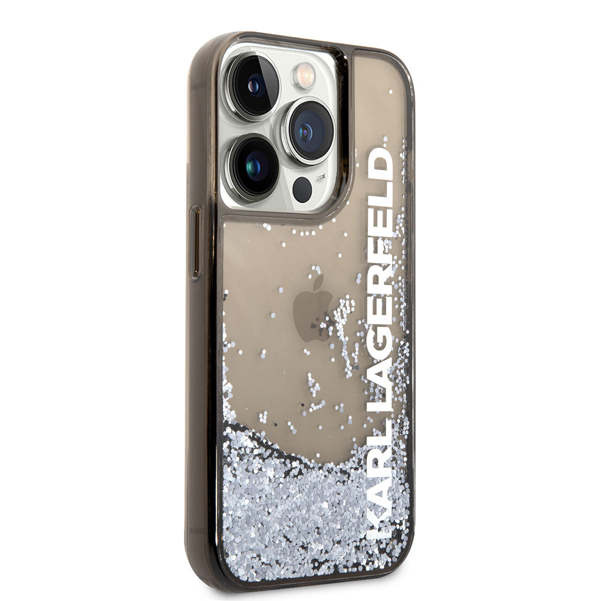 iPhone 14 Pro Max Kılıf Karl Lagerfeld Sıvılı Simli Elong Dizayn Kapak