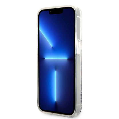 iPhone 14 Pro Max Kılıf Karl Lagerfeld Sıvılı Simli Karl Head Dizayn Kapak