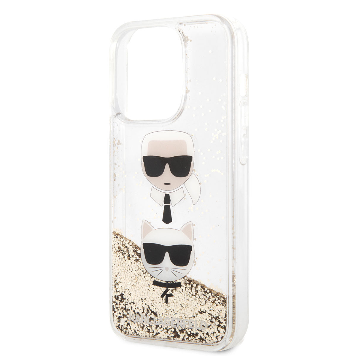 iPhone 14 Pro Max Kılıf Karl Lagerfeld Sıvılı Simli K&C Head Dizayn Kapak