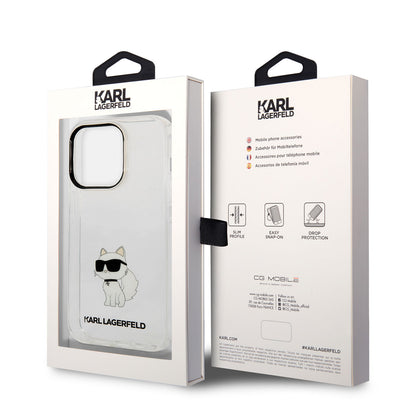 iPhone 14 Pro Max Kılıf Karl Lagerfeld Transparan Choupette Dizayn Kapak