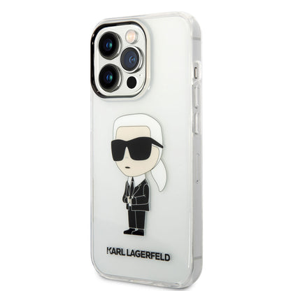 iPhone 14 Pro Max Kılıf Karl Lagerfeld Transparan İkonik Karl Dizayn Kapak