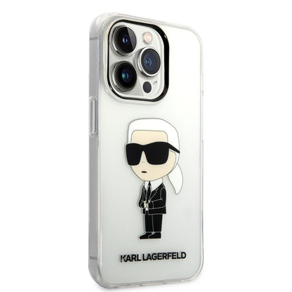 iPhone 14 Pro Max Kılıf Karl Lagerfeld Transparan İkonik Karl Dizayn Kapak