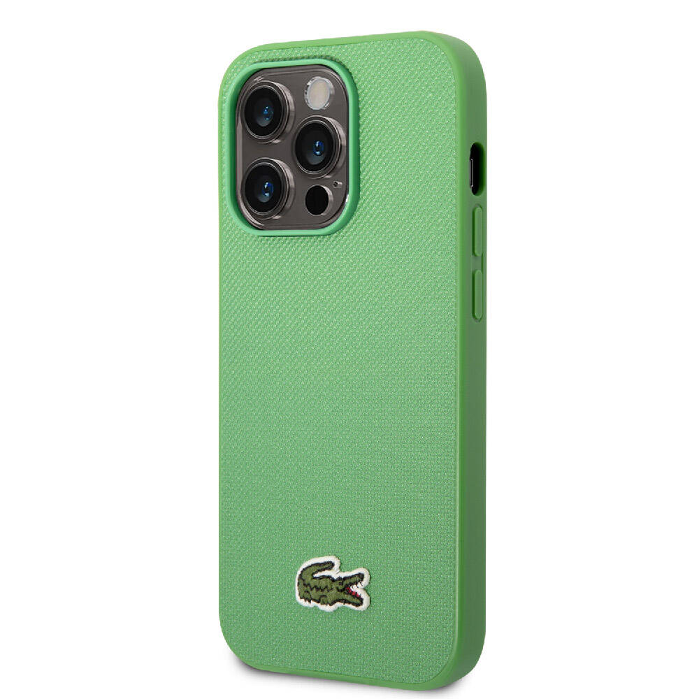 iPhone 14 Pro Max Kılıf Lacoste Orjinal Lisanslı PU Pike Desenli Arka Yüzey İkonik Timsah Dokuma Logolu Kapak