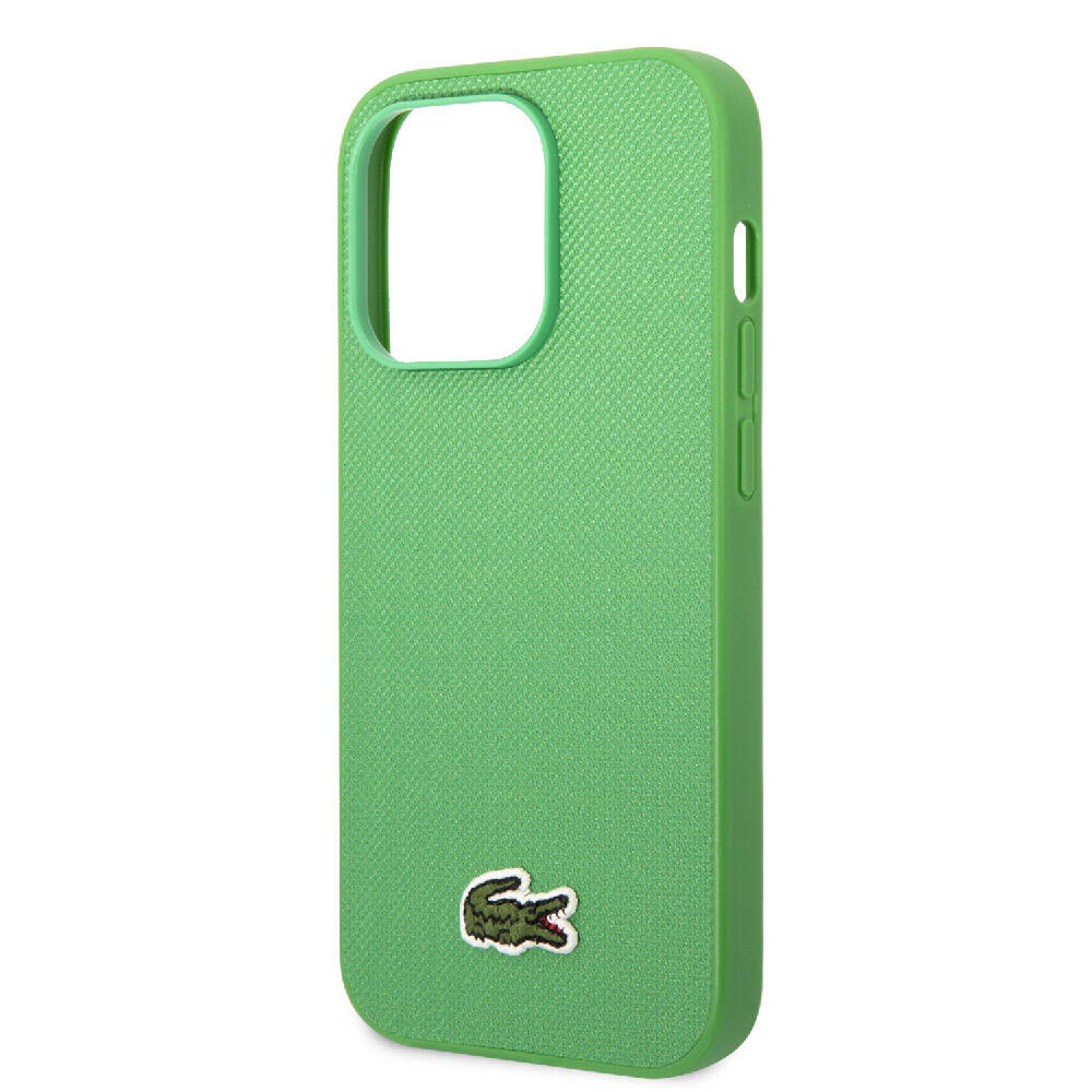 iPhone 14 Pro Max Kılıf Lacoste Orjinal Lisanslı PU Pike Desenli Arka Yüzey İkonik Timsah Dokuma Logolu Kapak