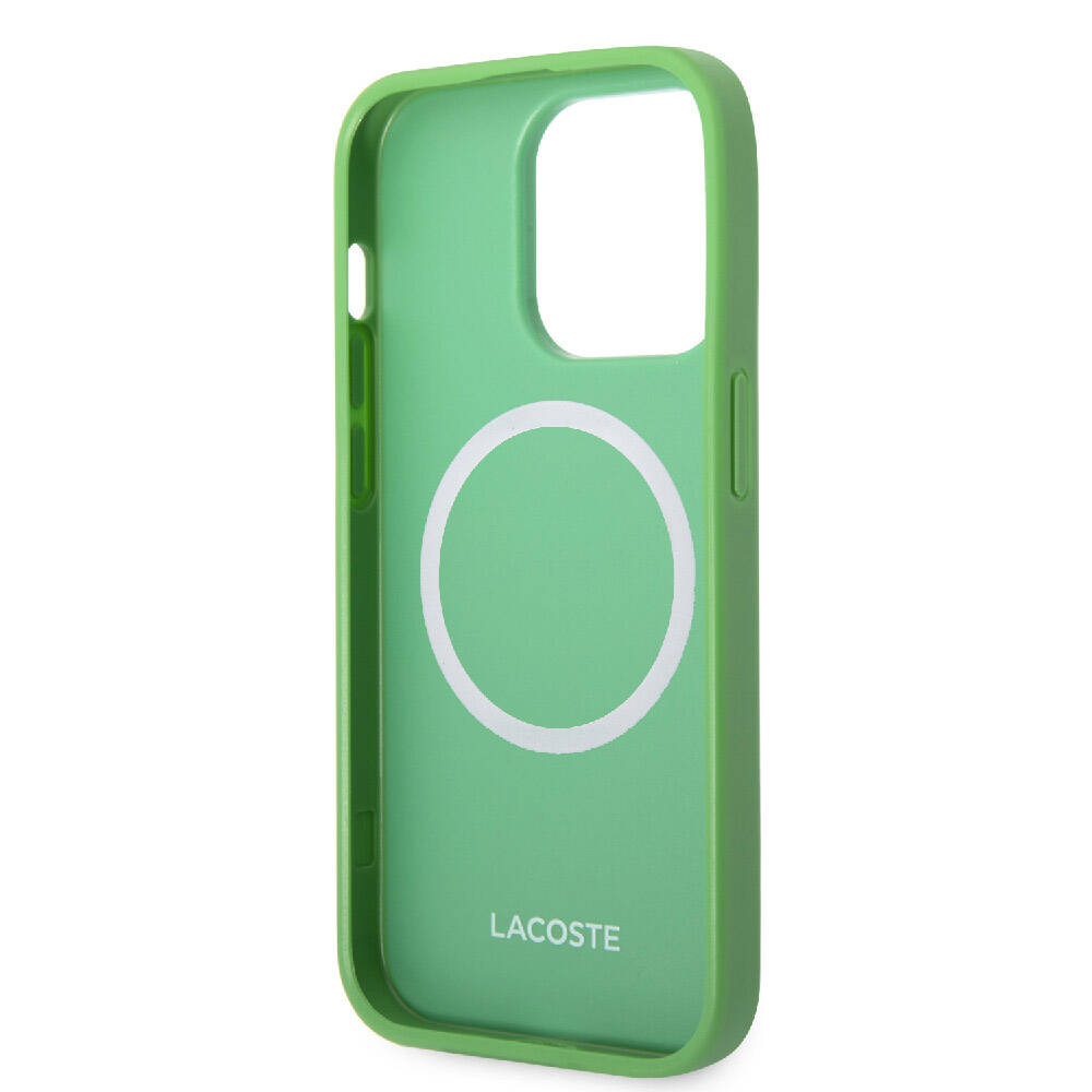iPhone 14 Pro Max Kılıf Lacoste Orjinal Lisanslı PU Pike Desenli Arka Yüzey İkonik Timsah Dokuma Logolu Kapak