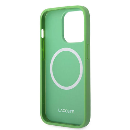 iPhone 14 Pro Max Kılıf Lacoste Orjinal Lisanslı PU Pike Desenli Arka Yüzey İkonik Timsah Dokuma Logolu Kapak
