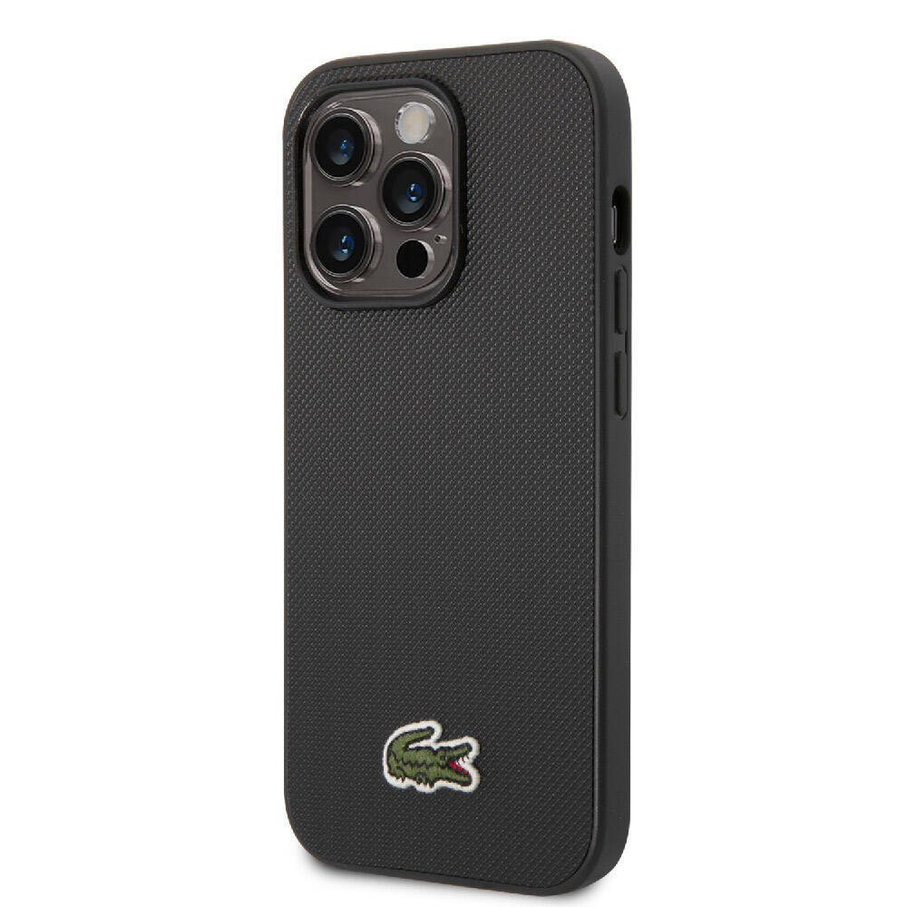 iPhone 14 Pro Max Kılıf Lacoste Orjinal Lisanslı PU Pike Desenli Arka Yüzey İkonik Timsah Dokuma Logolu Kapak