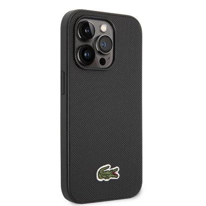 iPhone 14 Pro Max Kılıf Lacoste Orjinal Lisanslı PU Pike Desenli Arka Yüzey İkonik Timsah Dokuma Logolu Kapak