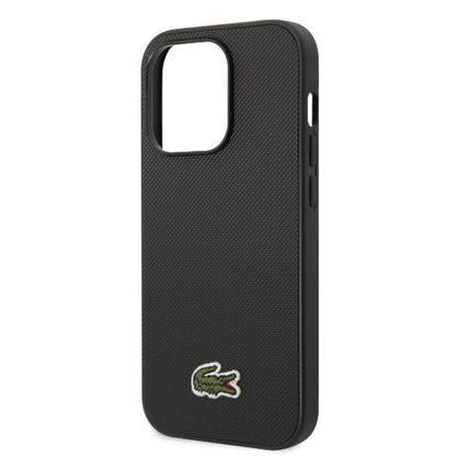 iPhone 14 Pro Max Kılıf Lacoste Orjinal Lisanslı PU Pike Desenli Arka Yüzey İkonik Timsah Dokuma Logolu Kapak