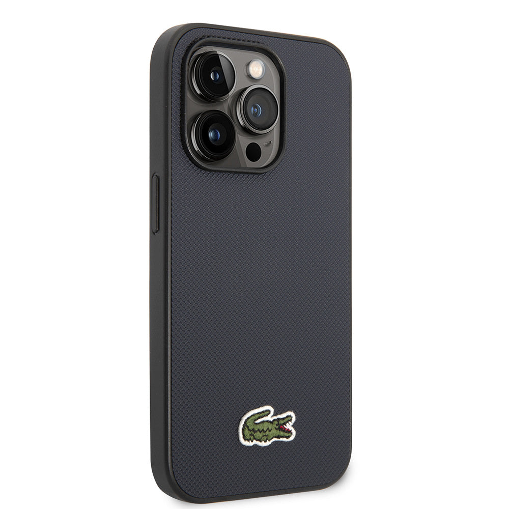 iPhone 14 Pro Max Kılıf Lacoste Orjinal Lisanslı PU Pike Desenli Arka Yüzey İkonik Timsah Dokuma Logolu Kapak