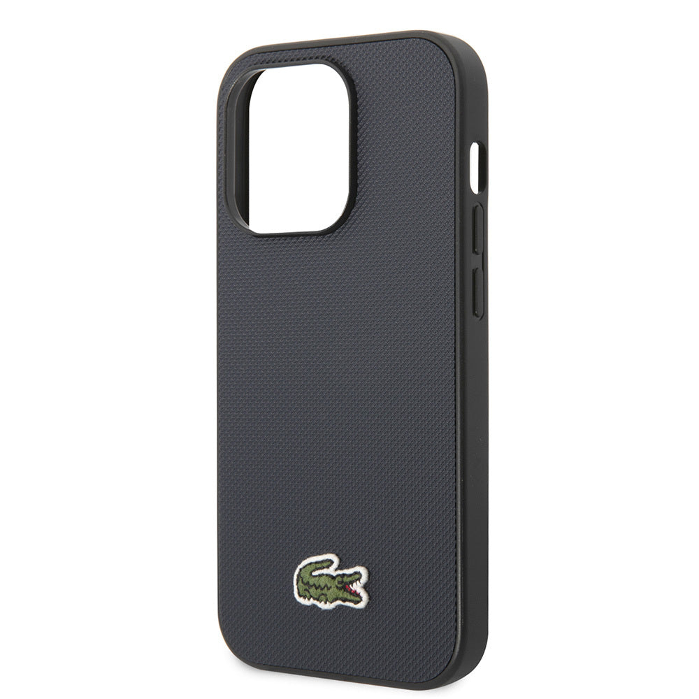 iPhone 14 Pro Max Kılıf Lacoste Orjinal Lisanslı PU Pike Desenli Arka Yüzey İkonik Timsah Dokuma Logolu Kapak