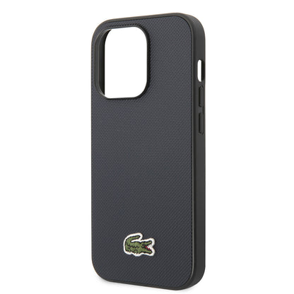 iPhone 14 Pro Max Kılıf Lacoste Orjinal Lisanslı PU Pike Desenli Arka Yüzey İkonik Timsah Dokuma Logolu Kapak