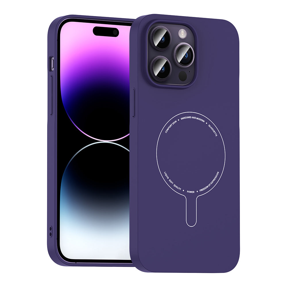 Apple iPhone 14 Pro Max Kılıf M-Safe Şarj Özellikli Kamera Korumalı Zore Elio Sert PC Kapak
