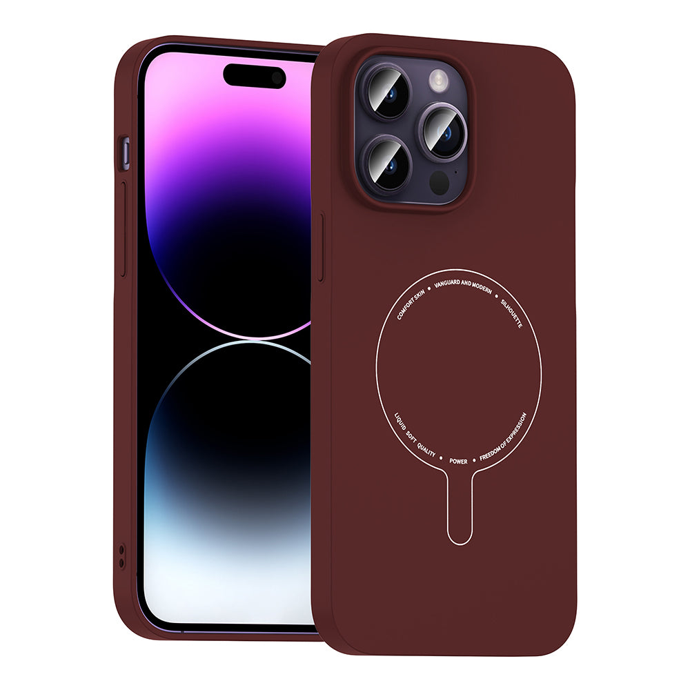 Apple iPhone 14 Pro Max Kılıf M-Safe Şarj Özellikli Kamera Korumalı Zore Elio Sert PC Kapak