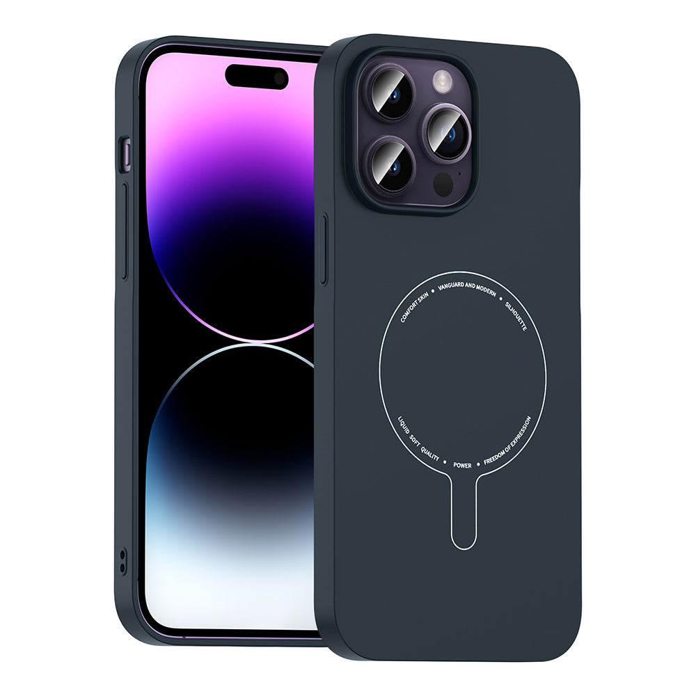 Apple iPhone 14 Pro Max Kılıf M-Safe Şarj Özellikli Kamera Korumalı Zore Elio Sert PC Kapak