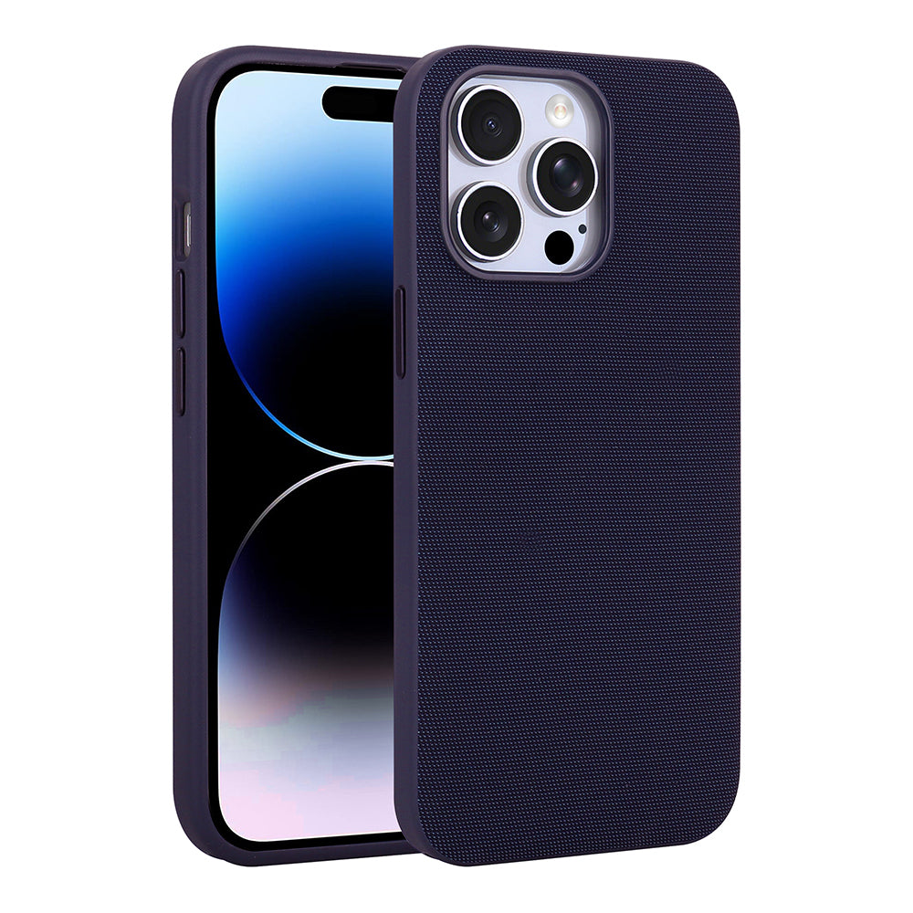 Apple iPhone 14 Pro Max Kılıf M-Safe Şarj Özellikli Kumaş Tasarımlı Zore Miami Sert PC Kapak