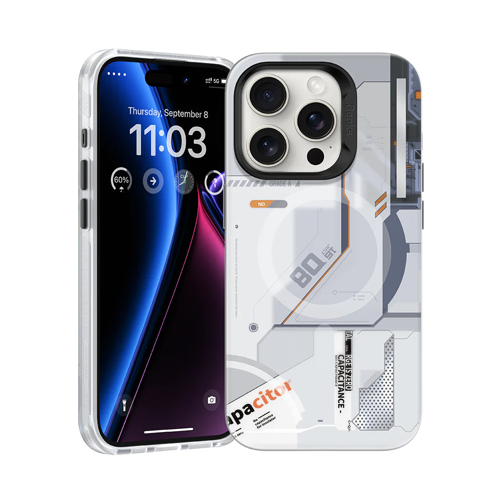 iPhone 14 Pro Max Kılıf M-safe Şarj Özellikli Mekanik Tasarımlı Benks Perspective Serisi Kapak