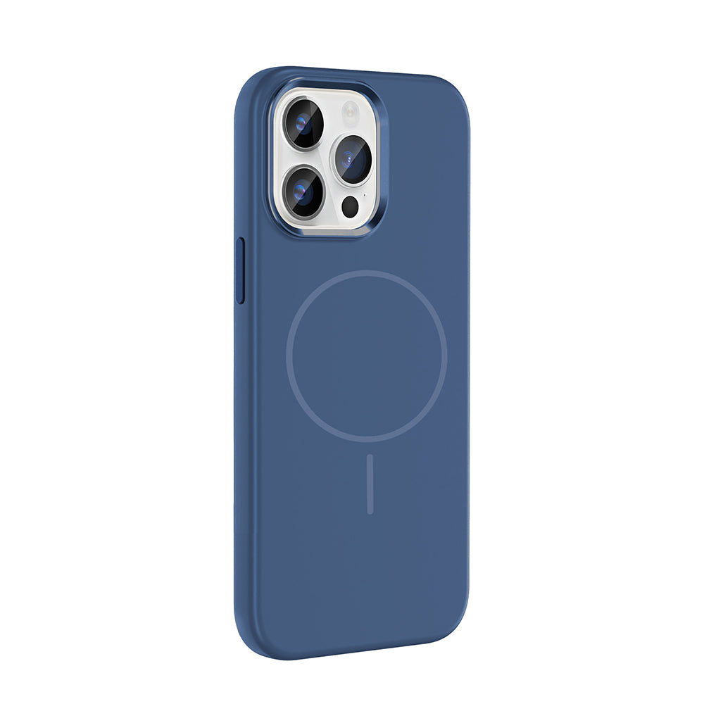 Apple iPhone 14 Pro Max Kılıf M-Safe Şarj Özellikli Metal Kamera Çerçeveli Zore Edi Silikon Kapak