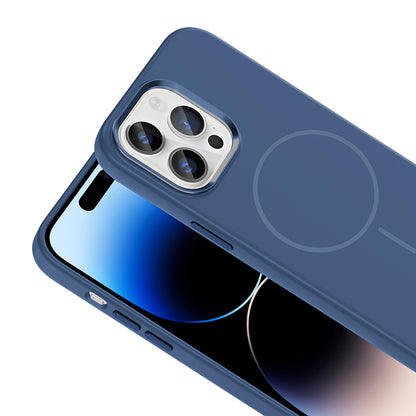 Apple iPhone 14 Pro Max Kılıf M-Safe Şarj Özellikli Metal Kamera Çerçeveli Zore Edi Silikon Kapak