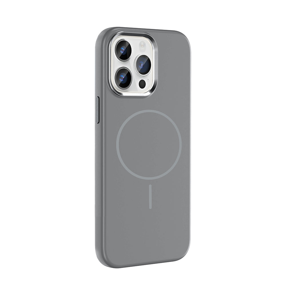 Apple iPhone 14 Pro Max Kılıf M-Safe Şarj Özellikli Metal Kamera Çerçeveli Zore Edi Silikon Kapak