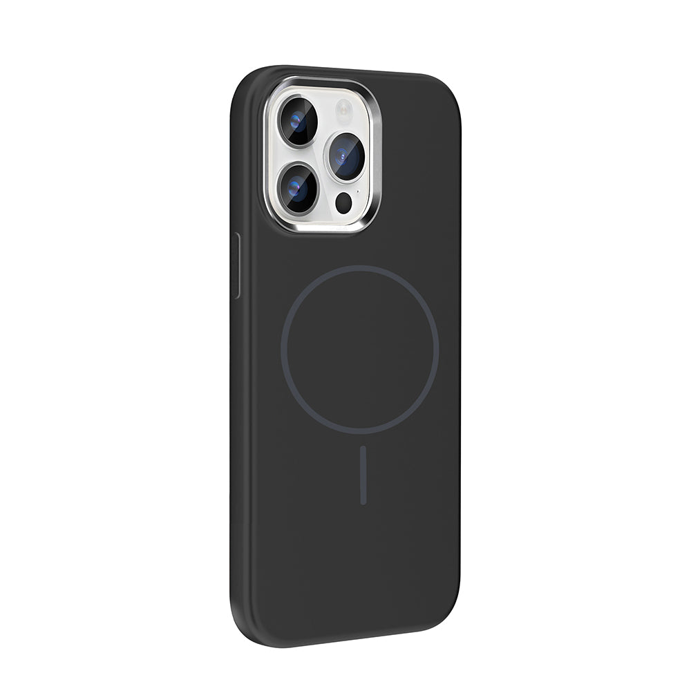 Apple iPhone 14 Pro Max Kılıf M-Safe Şarj Özellikli Metal Kamera Çerçeveli Zore Edi Silikon Kapak