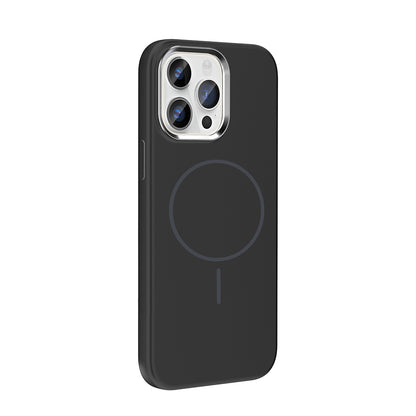 Apple iPhone 14 Pro Max Kılıf M-Safe Şarj Özellikli Metal Kamera Çerçeveli Zore Edi Silikon Kapak