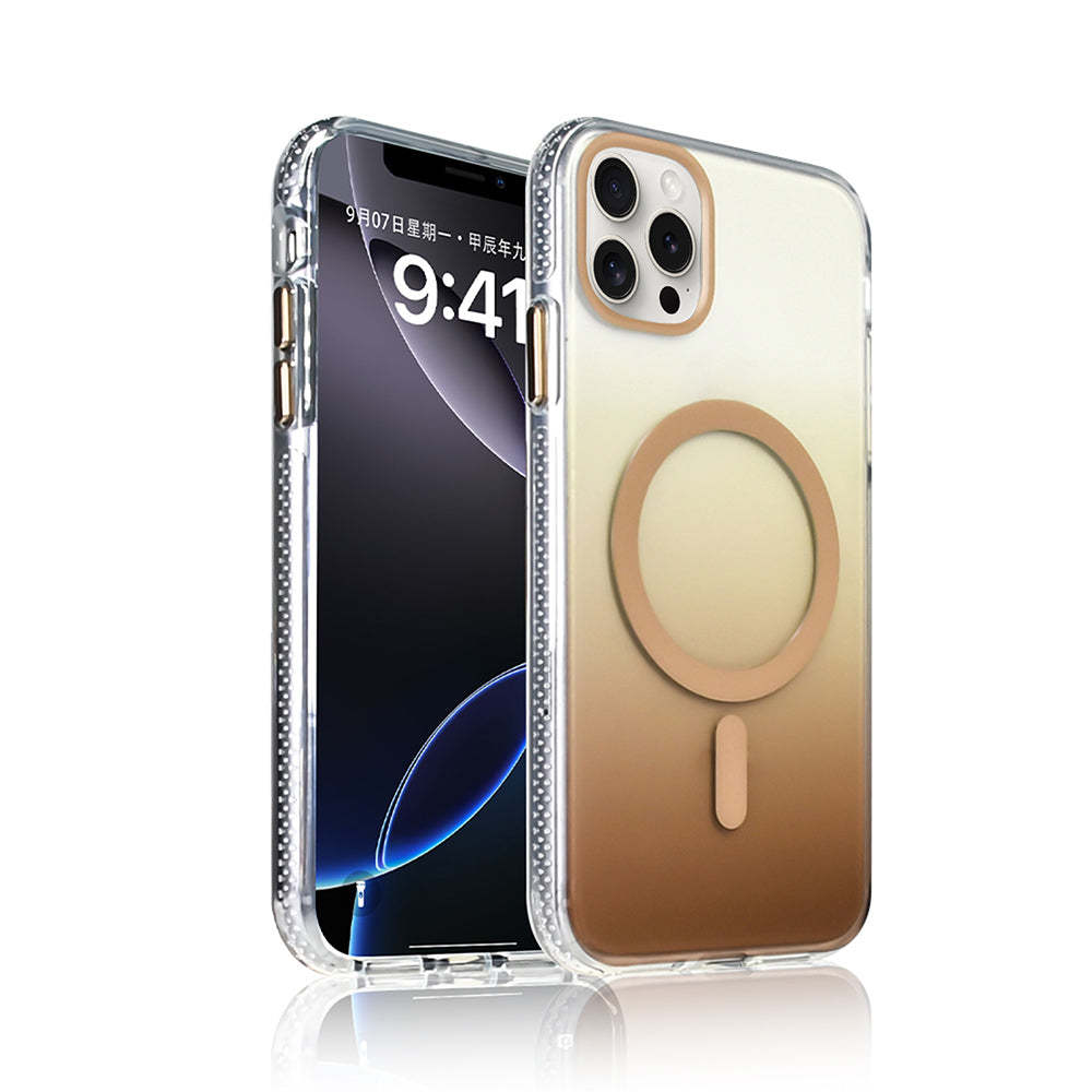 Apple iPhone 14 Pro Max Kılıf M-safe Şarj Özellikli Transparan Renk Geçişli Zore Toros Kapak