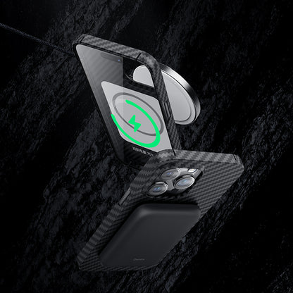 iPhone 14 Pro Max Kılıf M-safe Özellikli Karbon Fiber Benks Essential Kevlar Kapak