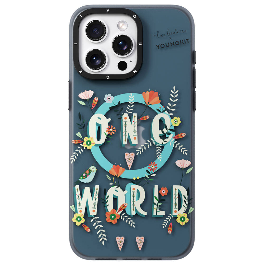 iPhone 14 Pro Max Kılıf M-safe Şarj Özellikli Bee Brown Tasarımlı Youngkit Colorful Life Serisi Kapak