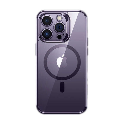 iPhone 14 Pro Max Kılıf M-safe Şarj Özellikli Cam Yüzey Ekran Koruyuculu Benks Electroplated Kapak