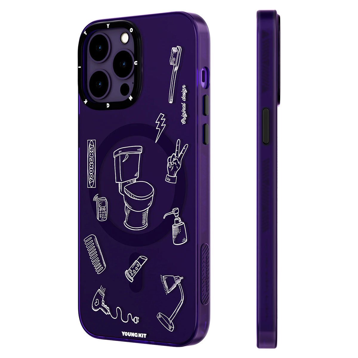 iPhone 14 Pro Max Kılıf M-safe Şarj Özellikli Desenli Youngkit Plaything Serisi Kapak